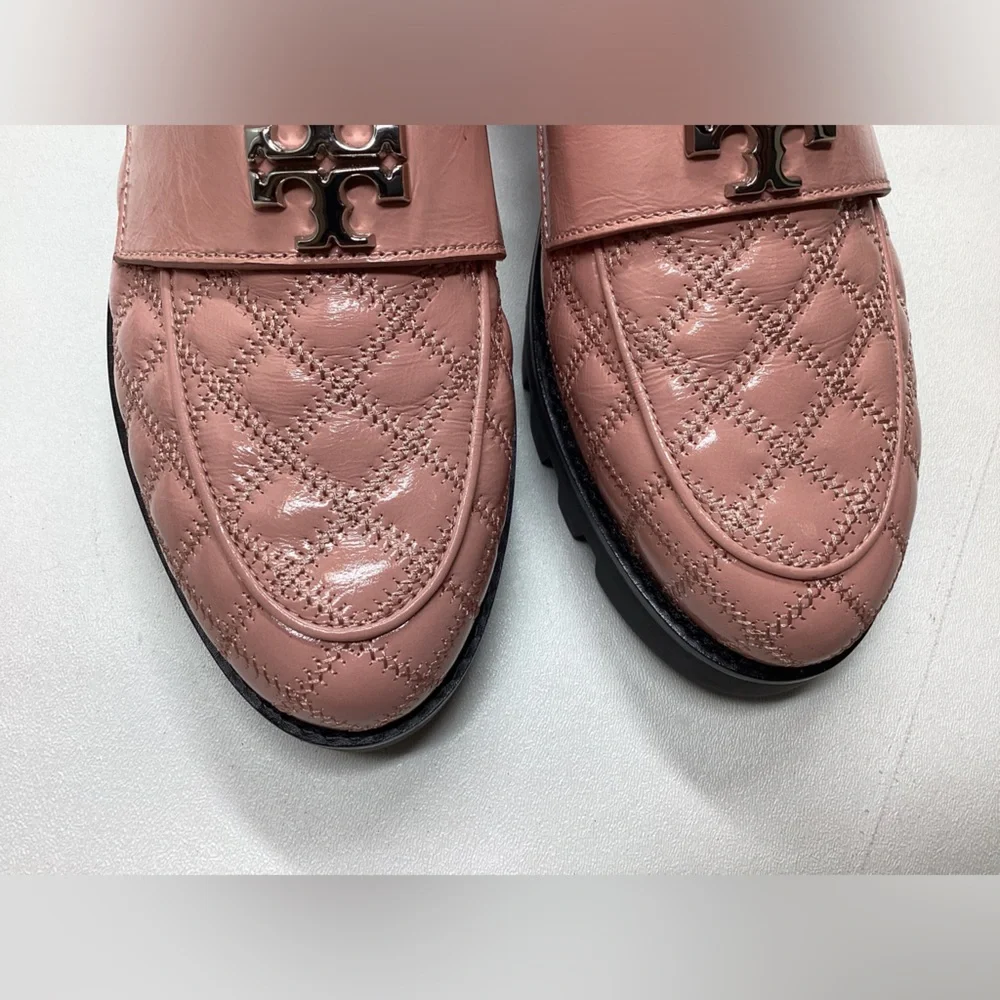 Tory Burch Women's Pink Mini Everly Chunky Leather Loafer Size  9